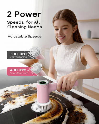 Puftem New Upgraded Electric Spin Scrubber – Cordless - 6 Replaceable Heads